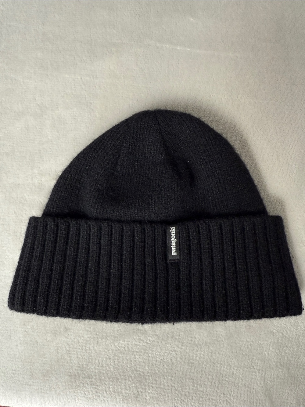 Patagonia Black Ribbed Cuffed Beanie
